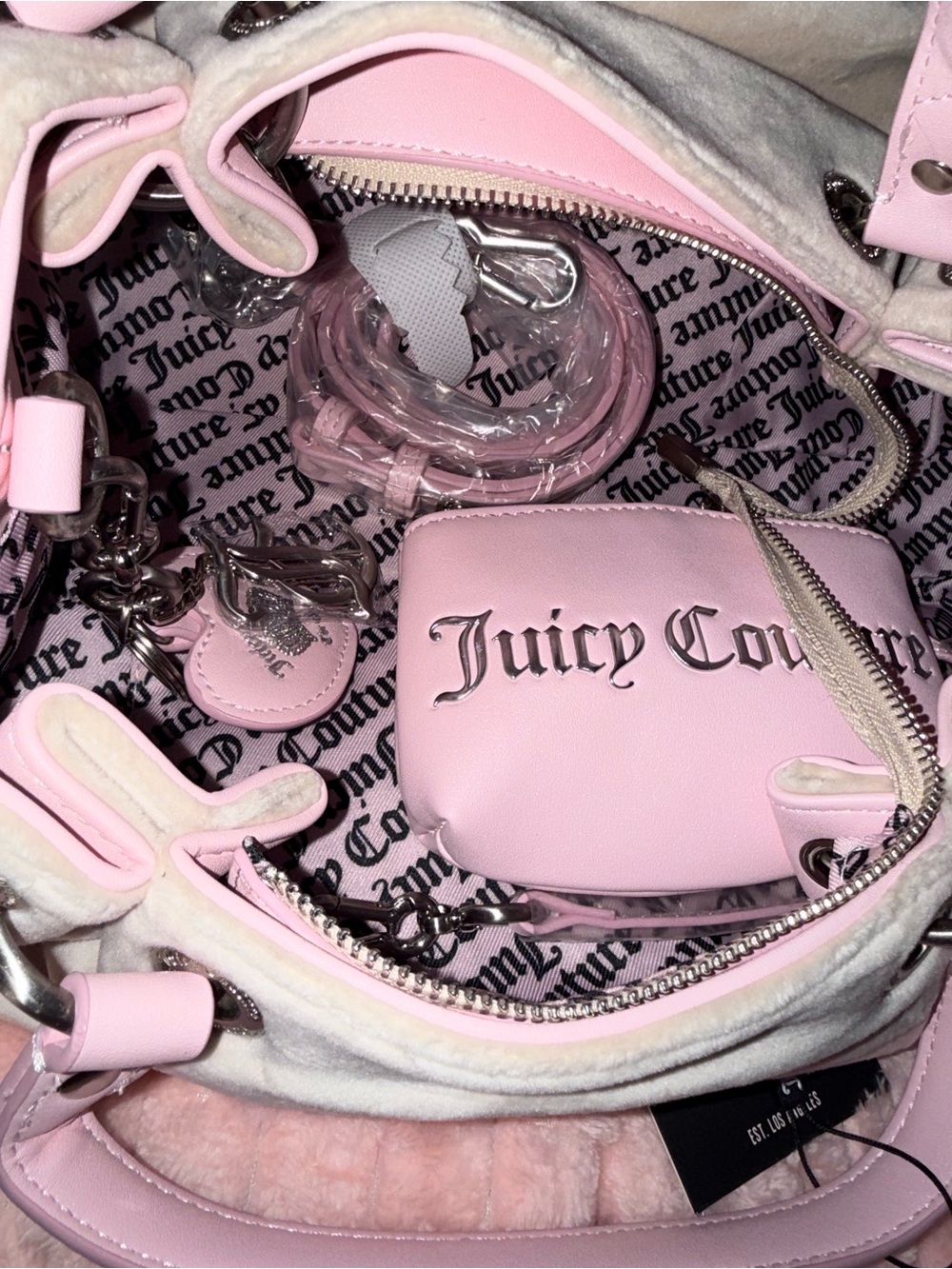 Juicy Couture UK Twig Dog Dumpling / Hobo - Pink and Beige - NWT ! - Picture 11 of 15